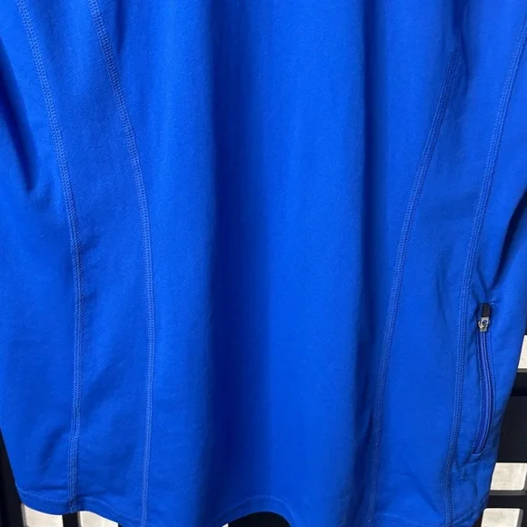 💙 Coolibar Royal Blue Quarter Zip Sun Shirt Womens Large UPF Short Sleeve 💙 - Picture 9 of 13